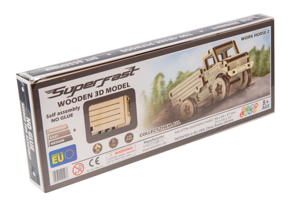 Miniatyrbild 7 av 8: WOODEN.CITY WORK HORSE 2 3D-pussel 68 styck