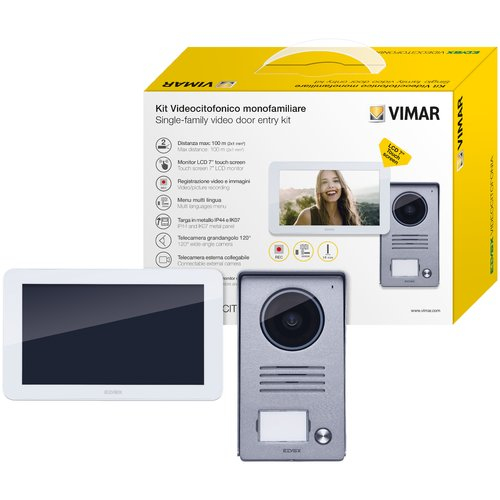 Miniatyrbillede 1 af 3: Vimar ELVOX Door entry video samtalesystem 17,8 cm (7") Grå, Hvid