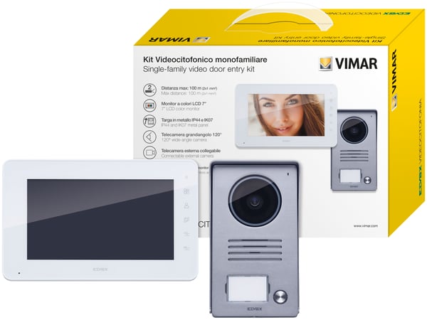 Miniatyrbillede 1 af 3: Vimar K40930 video samtalesystem 17,8 cm (7") Grå, Hvid
