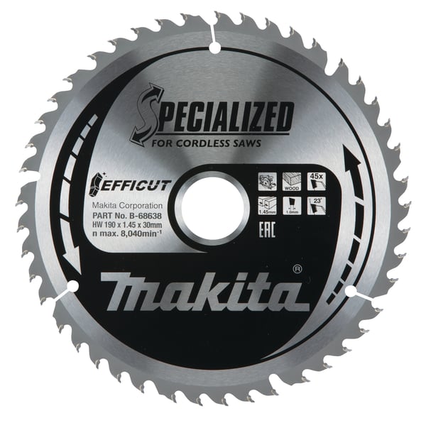 Miniatyrbillede 1 af 3: Makita B-68638 rundsavklinge 19 cm 1 stk