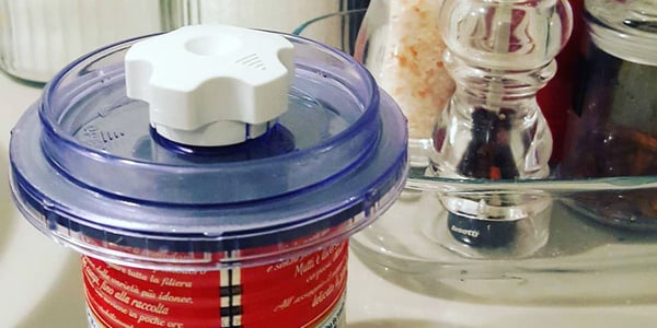 Magic Vac ACO1012 madafdækning Blå, Hvid Plast Rund Fødevare låg