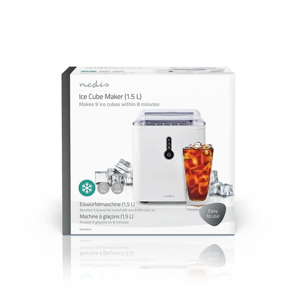 Miniatyrbillede 9 af 21: Nedis KAIC100FWT maskine til isklump Indbygget/fritstående isterningefremstiller 12 kg/24t 120 W Hvid