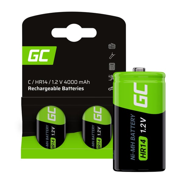 Miniatyrbillede 1 af 8: Green Cell GR13 husholdningsbatteri Genopladeligt batteri C Nikkel-Metalhydrid (NiMH)