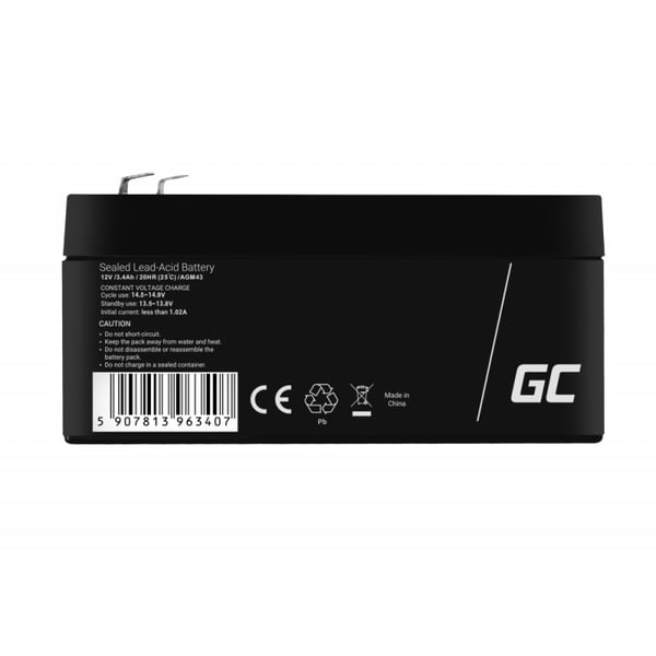 Miniatyrbillede 9 af 9: Green Cell AGM43 genopladeligt batteri Blybatterier (VRLA) 3400 mAh 12 V