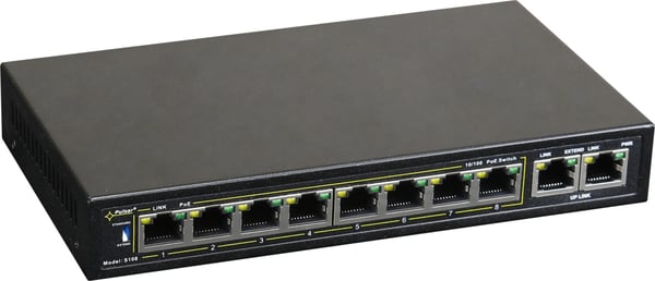 Miniatyrbillede 4 af 4: PULSAR S108-90W netværksswitch Administreret Fast Ethernet (10/100) Strøm over Ethernet (PoE) Sort
