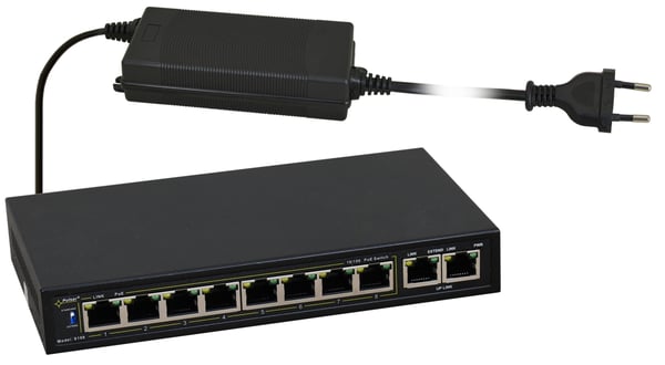PULSAR S108-90W netværksswitch Administreret Fast Ethernet (10/100) Strøm over Ethernet (PoE) Sort