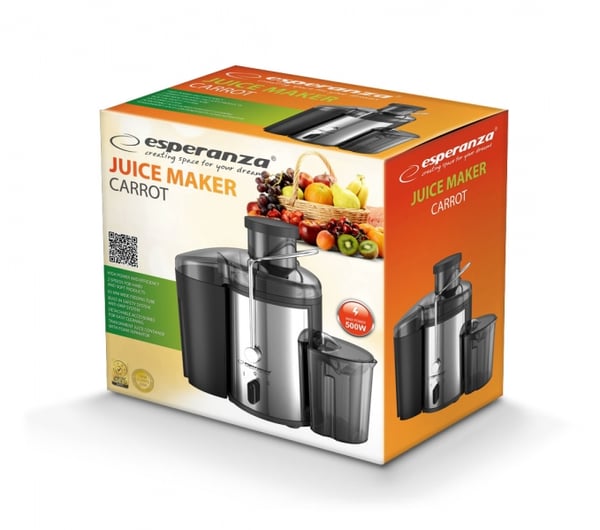 Esperanza EKJ002 mehukone 500 W Musta, Ruostumaton teräs