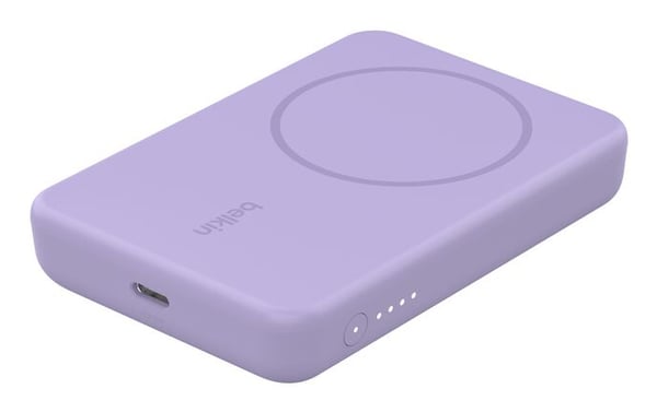 Miniatyrbillede 1 af 7: Belkin BoostCharge 5000 mAh Trådløs opladning Lavendel