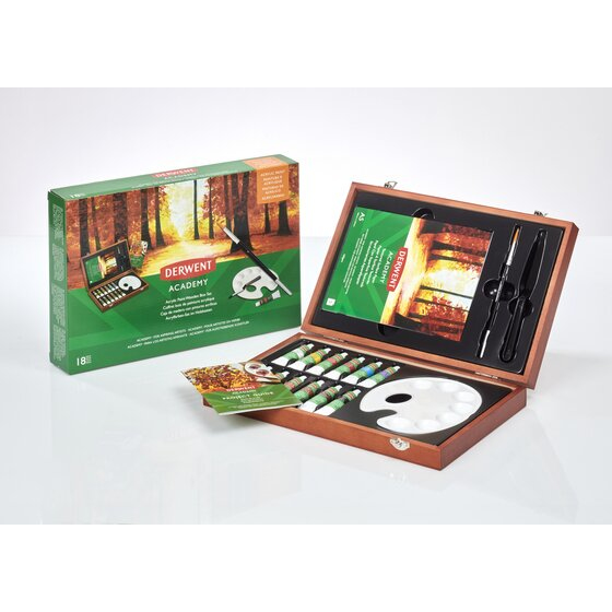 Pikkukuva 7 / 9: Derwent Academy Acrylic Wooden Box Akryylimaali