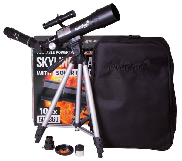 Miniatyrbild 12 av 18: Levenhuk Skyline Travel Sun 50 Refraktor 135x Svart, Silver