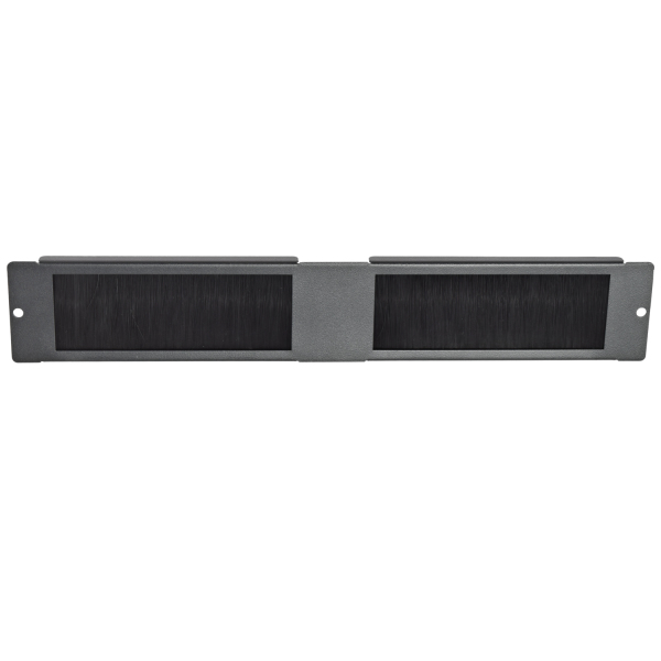 V7 Rackplade med børsteåbning - Sort - 2U - 48,3 cm (19\")