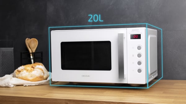 Cecotec GrandHeat 2000 Flatbed Hvid Solo mikroovn Bordplade 20 L 700 W