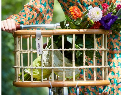 Miniatyrbillede 7 af 10: Basil Green Life Front Cykelkurv 30 L Rattan Brun