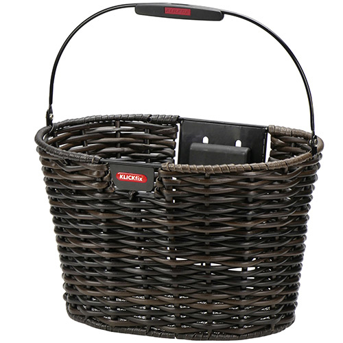 KLICKfix Structura Oval Front Cykelkurv 16 L Metal, Plast Sort, Brun