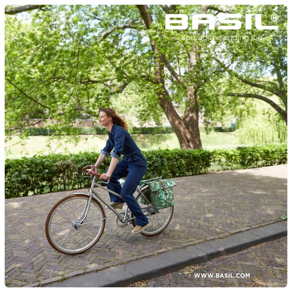 Miniatyrbillede 5 af 9: Basil Ever-Green Bagside Cykeltaske 28 L Polyester Grøn, Grå