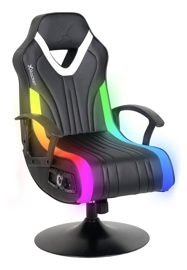 X Rocker Fury 2.1 RGB Datorspelsstol Stoppad sits Svart, Vit