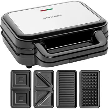 Miniatyrbillede 1 af 3: Concept SV3070 sandwichtoaster 900 W Sort, Sølv