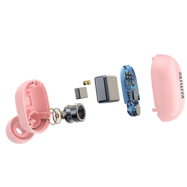 Aiwa EBTW-150PK hovedtelefoner/headset Trådløs I ørerne Opkald/musik Bluetooth Lyserød
