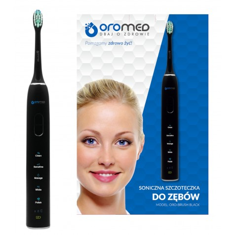 Oromed ORO-BRUSH BLACK elektriska tandborstar Vuxen Ultraljudstandborste Svart
