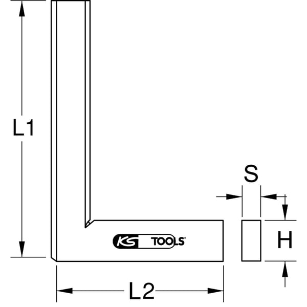 Miniatyrbillede 2 af 2: KS Tools 300.0254 firkant Tømrertorv