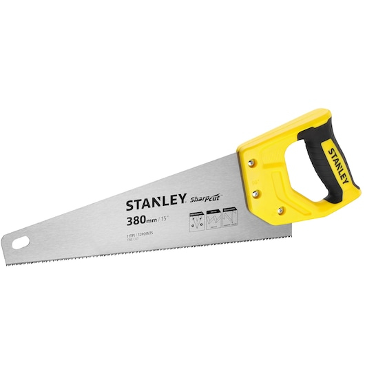 Stanley STHT20369-1 käsisaha 38 cm Musta, Ruostumaton teräs, Keltainen