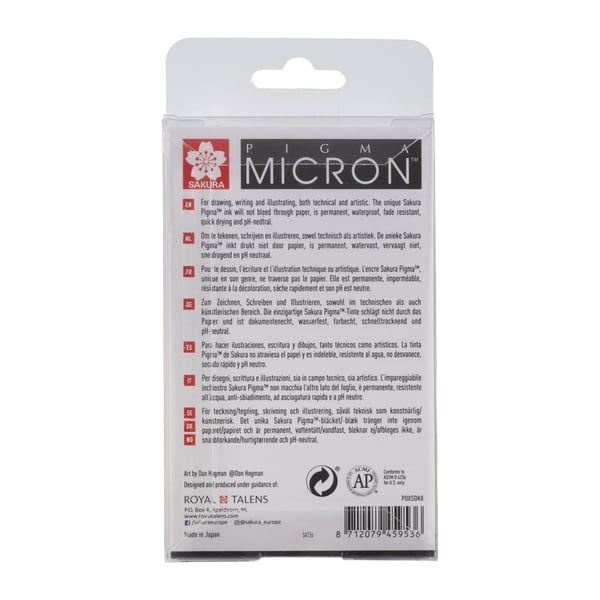 Miniatyrbillede 2 af 3: Sakura Pigma Micron fineliner Sort 8 stk