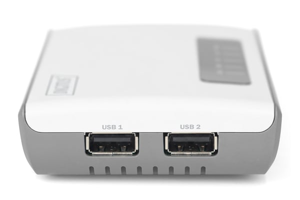 DIGITUS 2-Port USB 2.0 Trådløs Multifunktions-Netværksserver, 300 Mbps