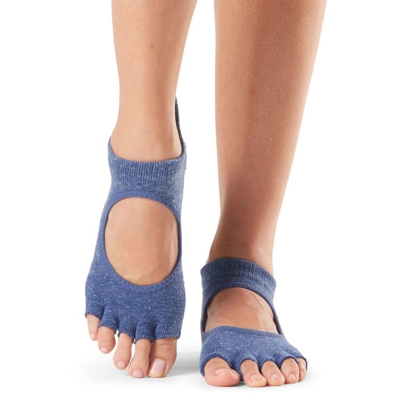 ToeSox Half Toe Bellarina Grip Honkoppling Sneakerstrumpor Marinblå 1 par