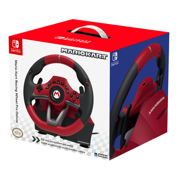 Hori Mario Kart Racing Wheel Pro Deluxe Svart, Röd USB Ratt + Pedaler Analog Nintendo Switch