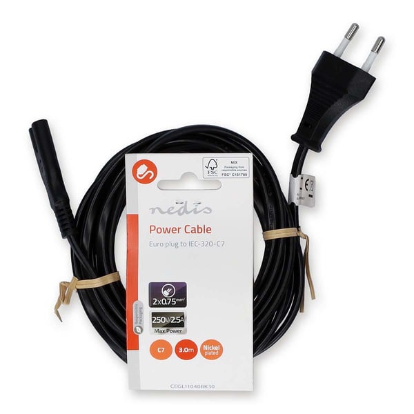 Miniatyrbillede 2 af 3: Nedis NETLEDNING 3M / NEDIS CEGL11040BK30