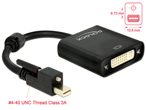 DeLOCK 62639 videokabeladapter 0,25 m Mini DisplayPort DVI-I Svart