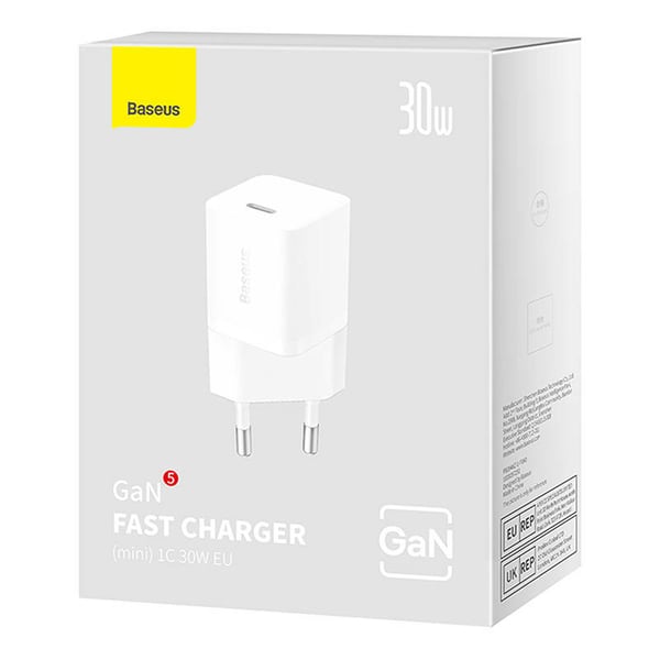 Miniatyrbild 2 av 5: Baseus GaN5 30W Mini Universal Vit AC Snabb laddning inomhus
