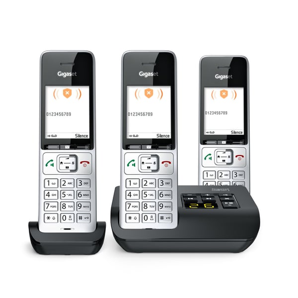 Miniatyrbillede 20 af 20: Gigaset COMFORT 500A Trio Analog/DECT-telefon Nummervisning Sort, Sølv