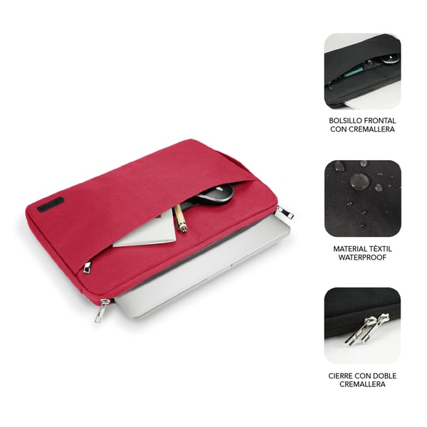 SUBBLIM SUB-LS-0PS0103 väskor bärbara datorer 39,6 cm (15.6") Överdrag Röd