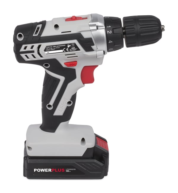 Miniatyrbild 5 av 11: Powerplus POWC1061 borr 1400 RPM utan nyckel 1,48 kg Svart, Grå, Röd