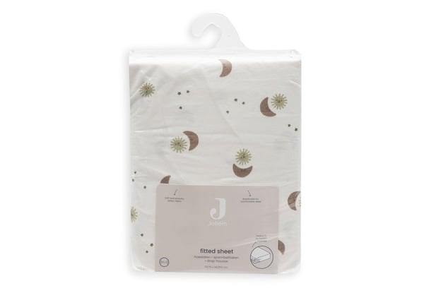 Jollein Jersey 75 x 150 cm Bomuld Hvid Monteret krybbeark