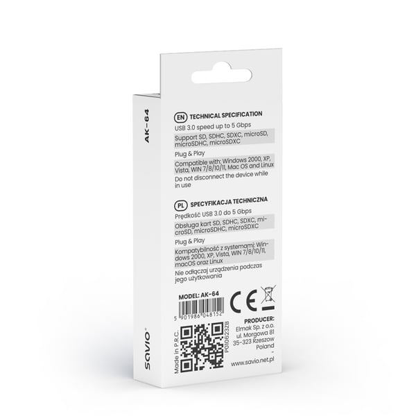 Miniatyrbillede 2 af 5: Savio AK-64 interface-kort/adapter USB 3.2 Gen 1 (3.1 Gen 1)