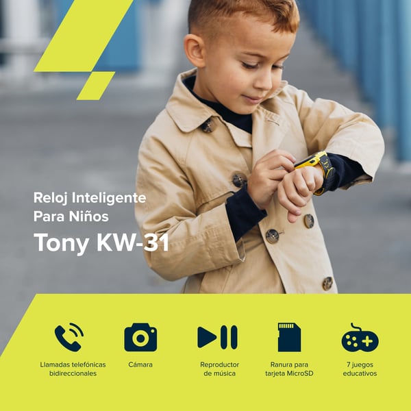 Miniatyrbild 3 av 7: Smartwatch Canyon Tommy KW-31 Svart/Gul (CNE-KW31YB)