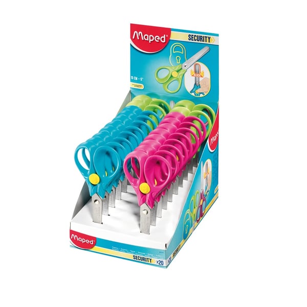 Miniatyrbillede 1 af 5: Maped Schere Security 13cm fbg.sort. Universel Lige snit Flerfarvet