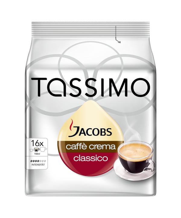 TASSIMO KAPSLER 16 stk JACOBS CAFFE CREMA CLASSICO 112G /5
