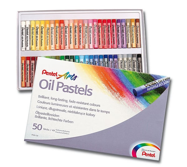 Miniatyrbild 1 av 2: Pentel PHN-50 pastellfärger Oljepastellkritor Multifärg 50 styck