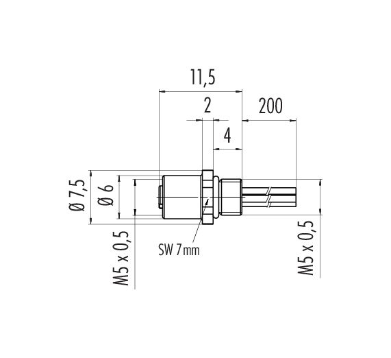 BINDER 09-3112-00-04 sensor- & aktuatorkabel 0,2 m M5