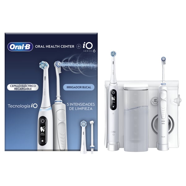 Miniatyrbillede 1 af 2: Oral-B iO6 & OxyJet Voksen Roterende, pulserende tandbørste Hvid