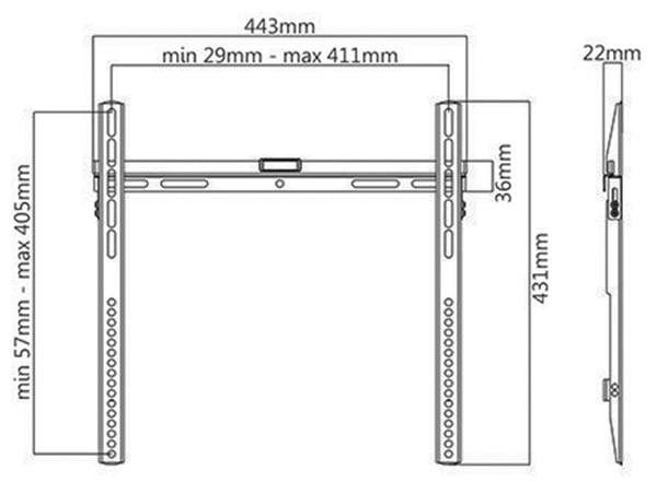 Miniatyrbillede 2 af 2: Munari SP 379 152,4 cm (60") Sort