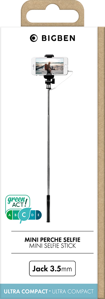 Pikkukuva 2 / 2: Bigben Connected SELFIESTICKMINIV2B selfiekeppi Älypuhelin Musta, Hopea