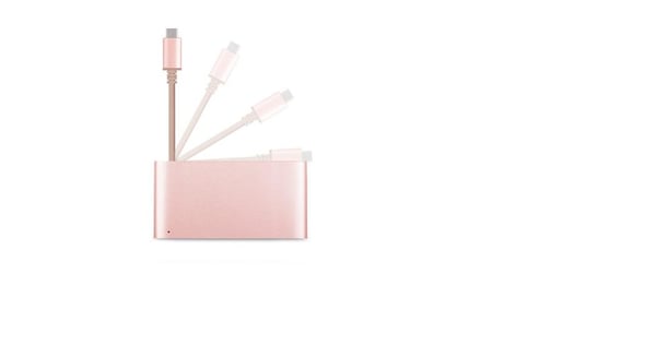 Moshi 99MO084207 kannettavien tietokoneiden telakka ja porttitoistin USB 3.2 Gen 1 (3.1 Gen 1) Type-C Pink gold