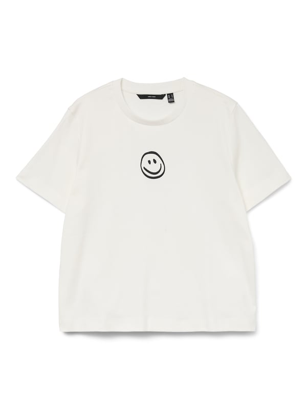 Vero Moda VMSARA T-Shirt Rund halsudskæring Kort ærme Polyester, Elastin