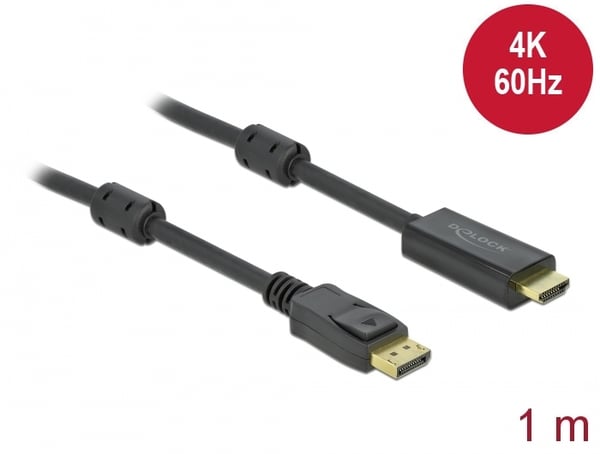 Delock Adapterkabel - DisplayPort hane lås till HDMI hane