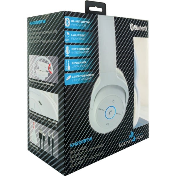 Schwaiger KH220BTW512 hörlur och headset Hörlurar Trådlös Huvudband Musik Micro-USB Bluetooth Vit