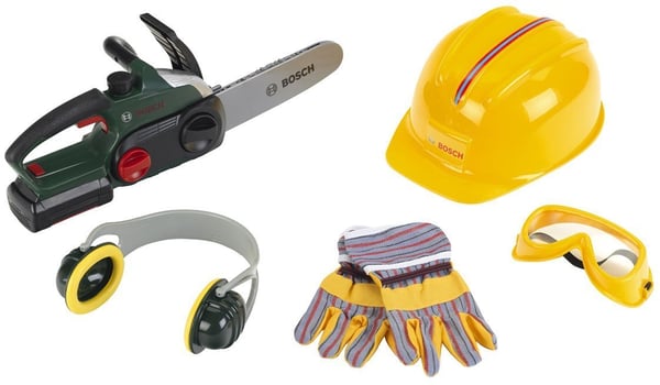 Miniatyrbillede 1 af 3: Theo Klein Bosch chain saw ii + helmet + work gloves